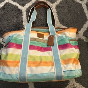 Coach Hamptons Stripe Diaper/Tote Bag